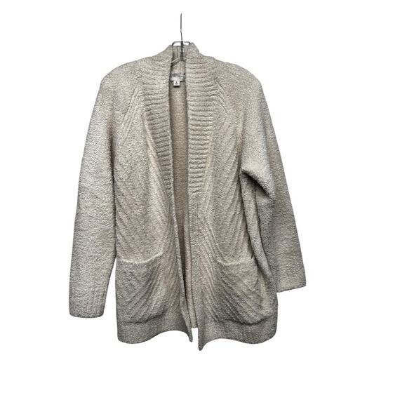 Barefoot Dreams Directional Ribbed Cardigan Cozy Soft Off White Size Medium - Picture 1 of 14